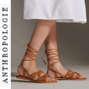 NEW Anthropologie Pilcro Woven Lace-Up Leather Gladiator Sandals
