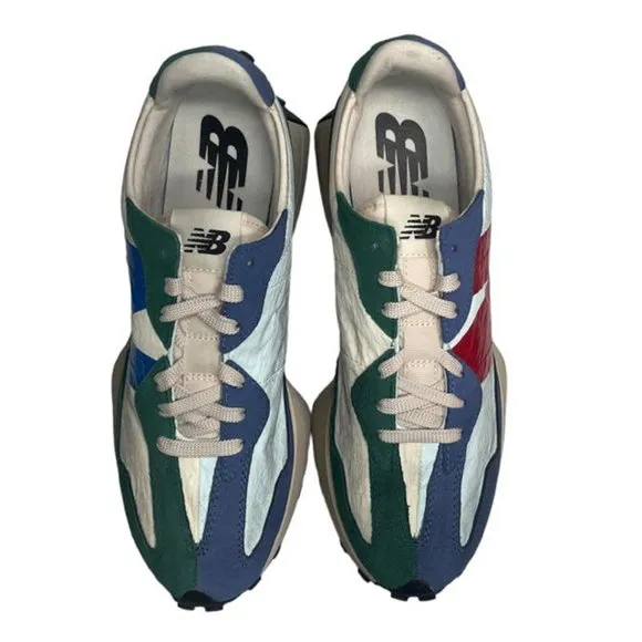NEW BALANCE 327VB Vintage Worn Pack Green Blue Suede Running Track Shoes Men's