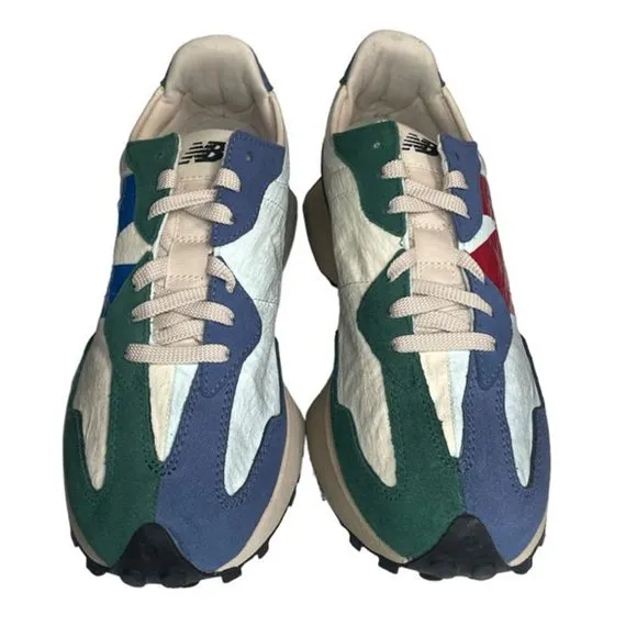 NEW BALANCE 327VB Vintage Worn Pack Green Blue Suede Running Track Shoes Men's