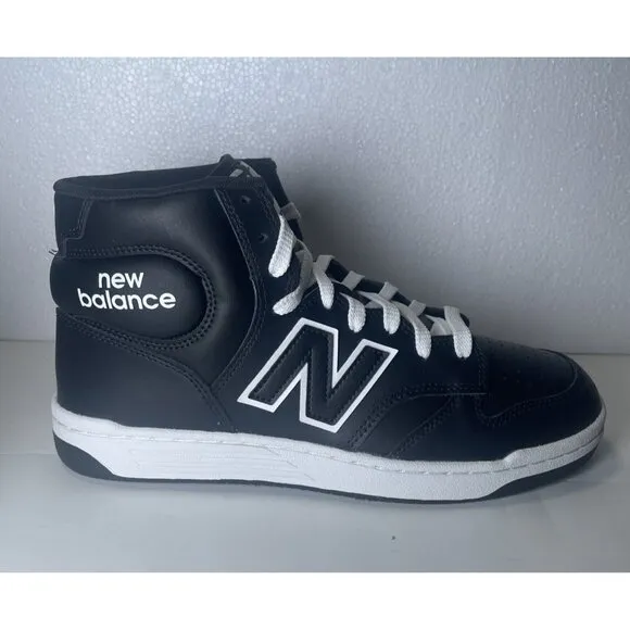 New Balance 480 High Top Shoes Black White Men’s Size 9 Ortholite Insoles