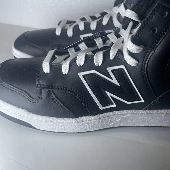 New Balance 480 High Top Shoes Black White Men’s Size 9 Ortholite Insoles