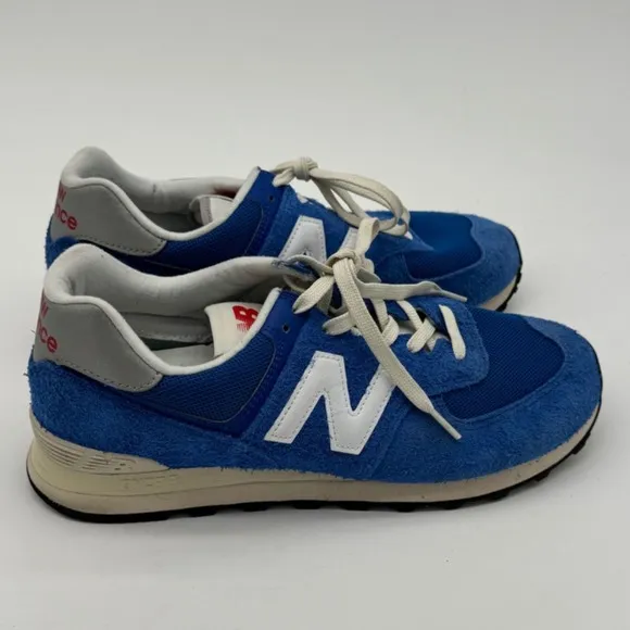 New Balance 574 Blue Suede Sneakers Classic Retro Running Shoes