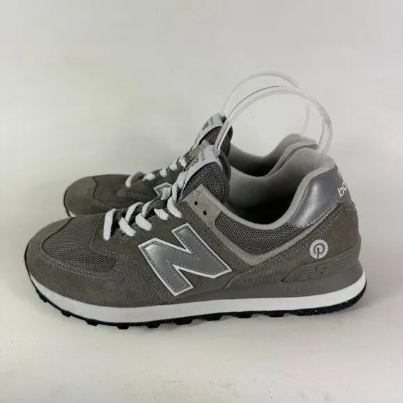 New Balance 574 Sneakers Men's 7.5 Grey White Lace-Up Athletic Everyday Shoes