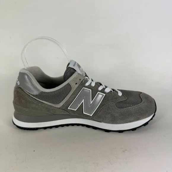 New Balance 574 Sneakers Men's 7.5 Grey White Lace-Up Athletic Everyday Shoes
