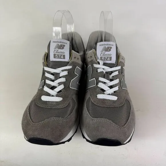 New Balance 574 Sneakers Men's 7.5 Grey White Lace-Up Athletic Everyday Shoes