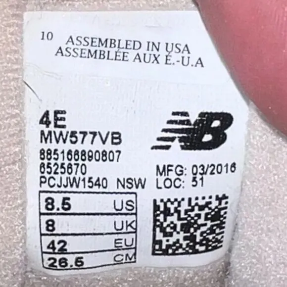 New Balance 577 USA Made Walking Shoes MW577VB Beige Men's 8.5 (4E)