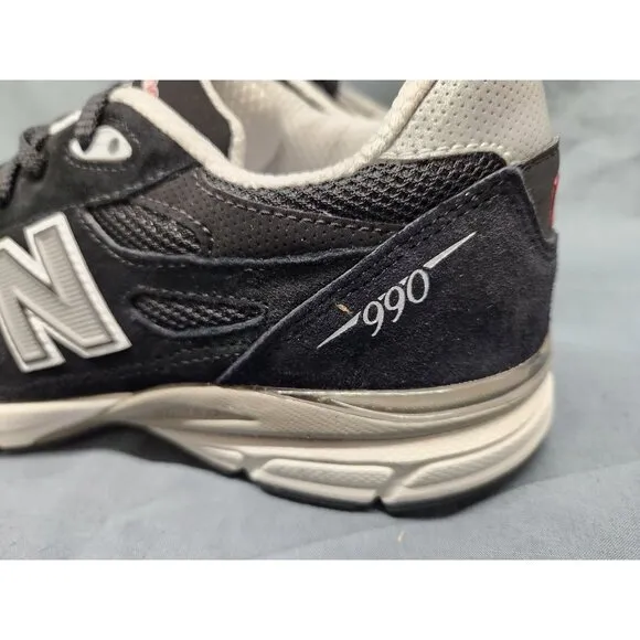 New Balance Boys 990v3 Sneakers GC990BS3 Suede Black Grey Size 7 NEW NO BOX