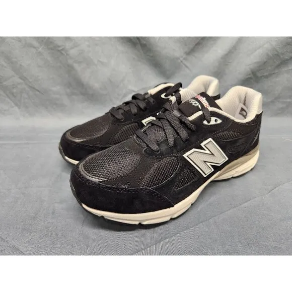 New Balance Boys 990v3 Sneakers GC990BS3 Suede Black Grey Size 7 NEW NO BOX