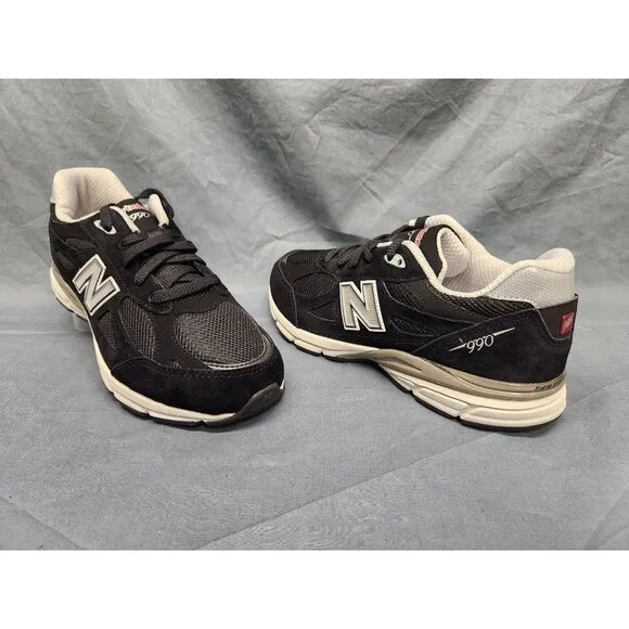 New Balance Boys 990v3 Sneakers GC990BS3 Suede Black Grey Size 7 NEW NO BOX