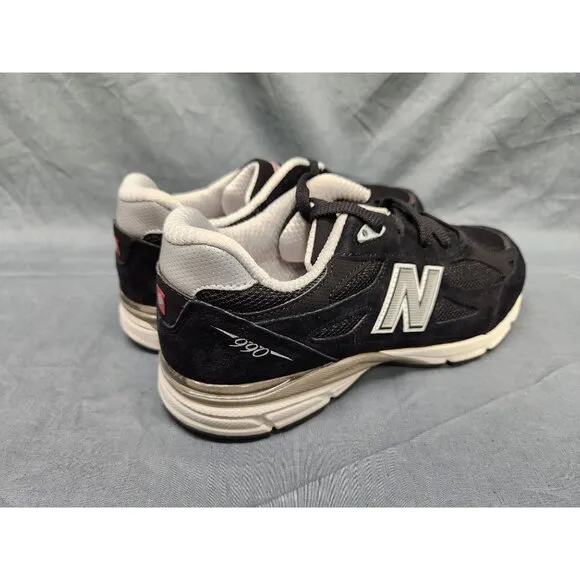 New Balance Boys 990v3 Sneakers GC990BS3 Suede Black Grey Size 7 NEW NO BOX