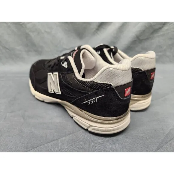 New Balance Boys 990v3 Sneakers GC990BS3 Suede Black Grey Size 7 NEW NO BOX