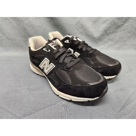 New Balance Boys 990v3 Sneakers GC990BS3 Suede Black Grey Size 7 NEW NO BOX