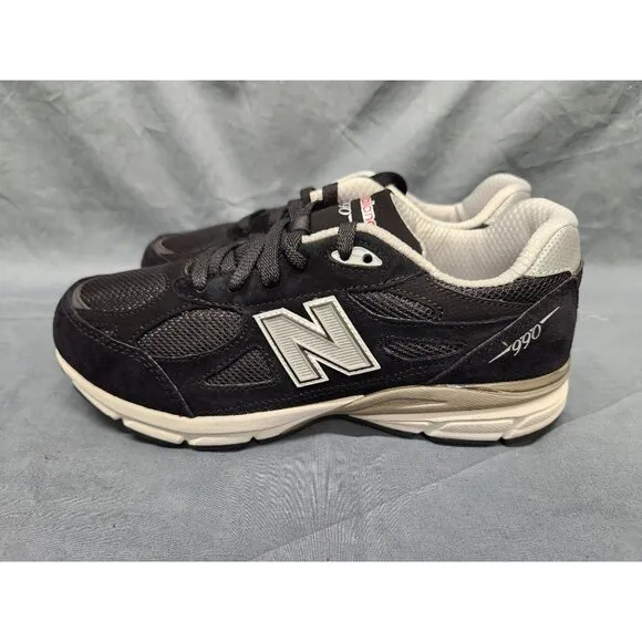 New Balance Boys 990v3 Sneakers GC990BS3 Suede Black Grey Size 7 NEW NO BOX