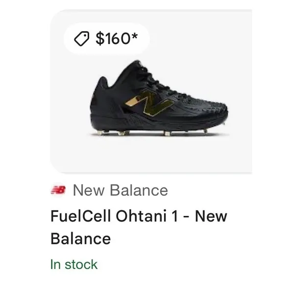 New Balance FuelCell Ohtani 1 Cleats Baseball Metal Black Gold Mens Size 9