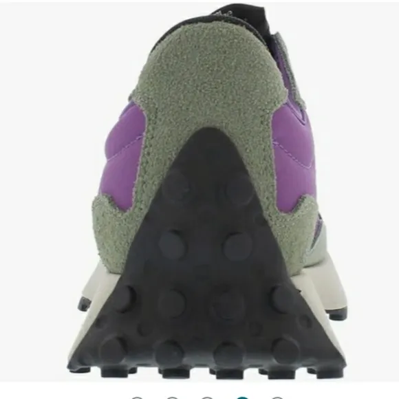 New Balance Men's 327 Shoes - Sour Grape / Bleached Lime Glo 12