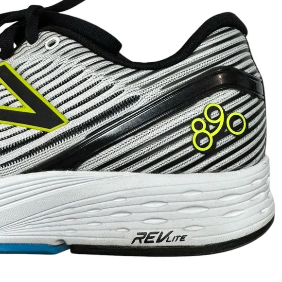 New Balance Men’s 890v6 REVLite Running Shoes Size 9 Lace Up White Green M890WB6