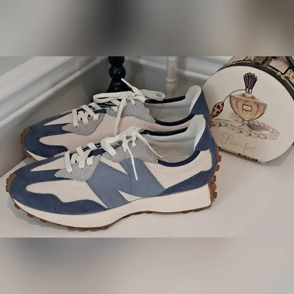 New Balance Men's Blue/Grey/Cream 327 Shoes Sneakers Sz 10.5D NWOB