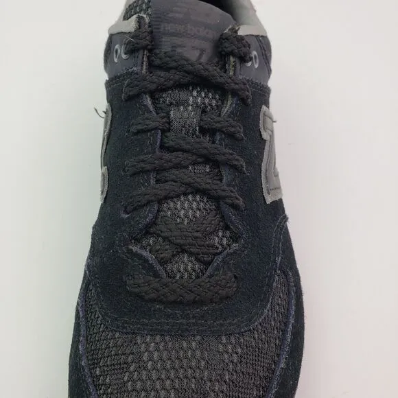 New Balance NB 574 Classic Womens Size 7 Black Suede Sneaker Shoes WL574NLA
