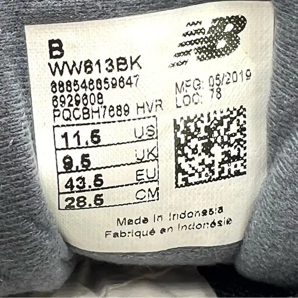 New Balance Women's Black Leather 813 V1 Lace Up Walking Shoes Sneakers 11.5