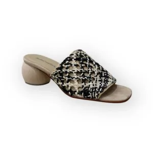 NEW BELLA COMFORTO women's wera round heel woven slide in camel/black