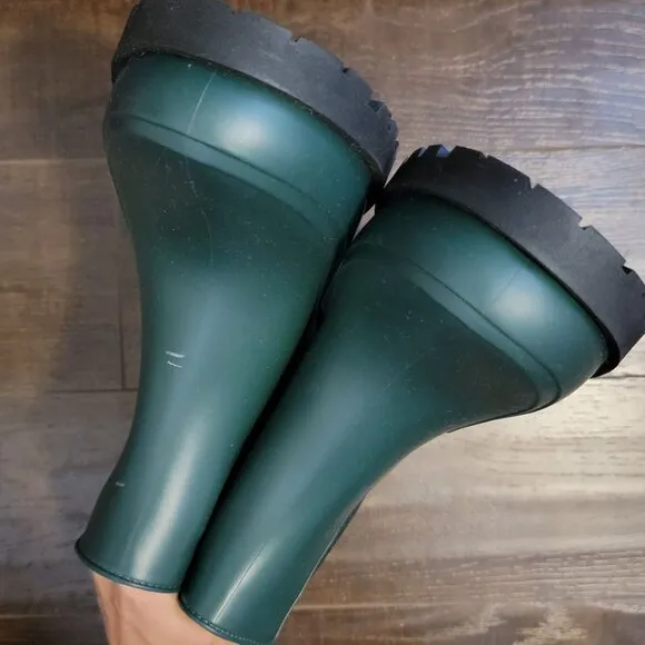 NEW Bernardo Addison Rain Boots Womens 11 Ankle Green Chic City Outdoors