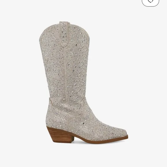 NEW Betsey Johnson Dalas Rhinestone Cowboy Boots