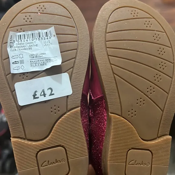 NEW Clarks Drew Dawn Toddler Booties Raspberry Leather Size UK 4G, US 4.5W £42