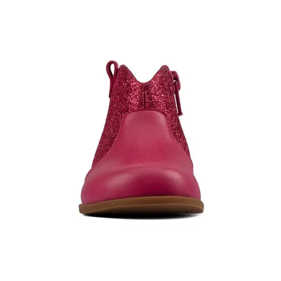 NEW Clarks Drew Dawn Toddler Booties Raspberry Leather Size UK 4G, US 4.5W £42
