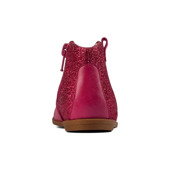 NEW Clarks Drew Dawn Toddler Booties Raspberry Leather Size UK 4G, US 4.5W £42