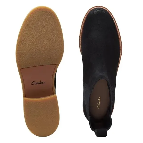 NEW Clarks, Leather Cologne ARL02 Black Suede Boots (26174768)