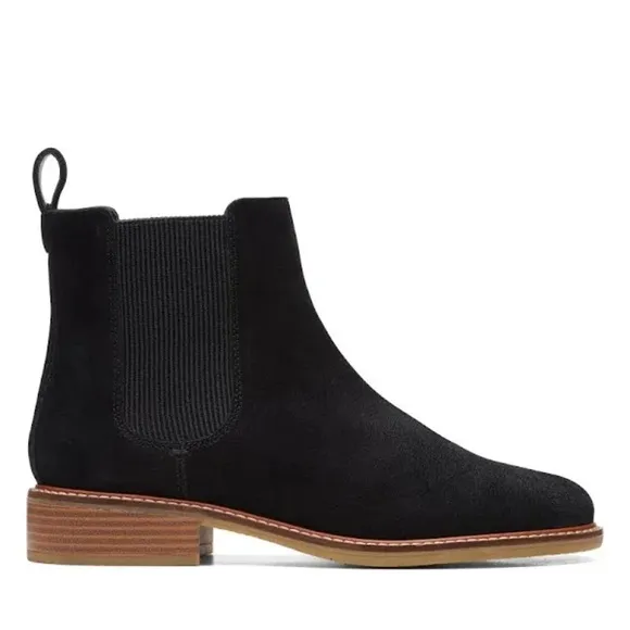 NEW Clarks, Leather Cologne ARL02 Black Suede Boots (26174768)