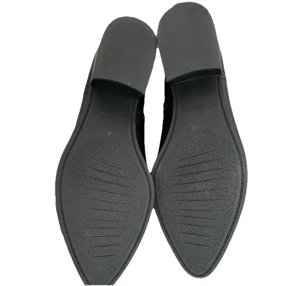 New Clarks Women's Morzine Sky Black Leather Ankle Boots Size 10