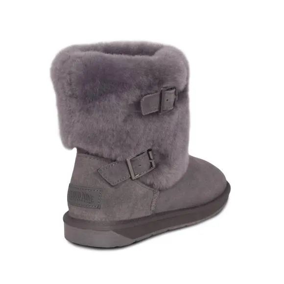 NEW CLOUD NINE women's two buckle boots in gray
