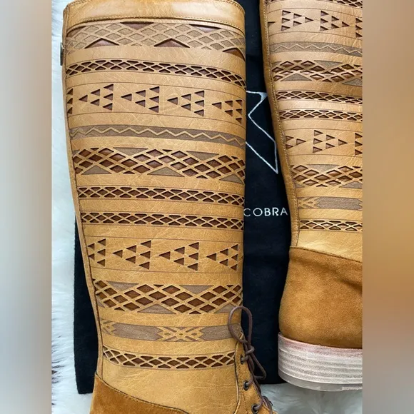 New! Cobra Society Tan Knee-High Boots