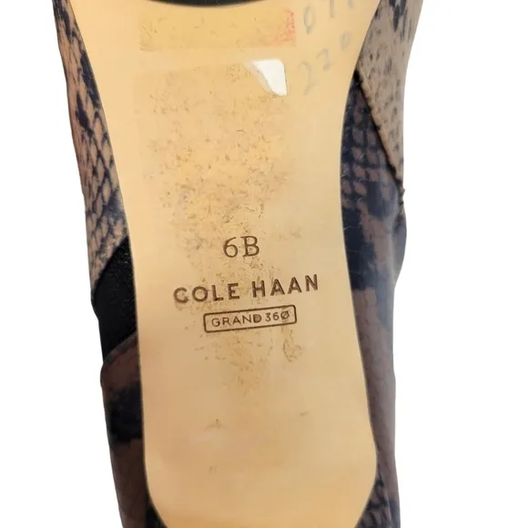 New Cole Haan Arietta Two-Toned Snakeskin Ankle Boots
