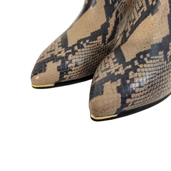 New Cole Haan Arietta Two-Toned Snakeskin Ankle Boots