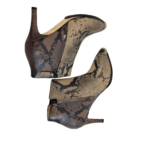 New Cole Haan Arietta Two-Toned Snakeskin Ankle Boots