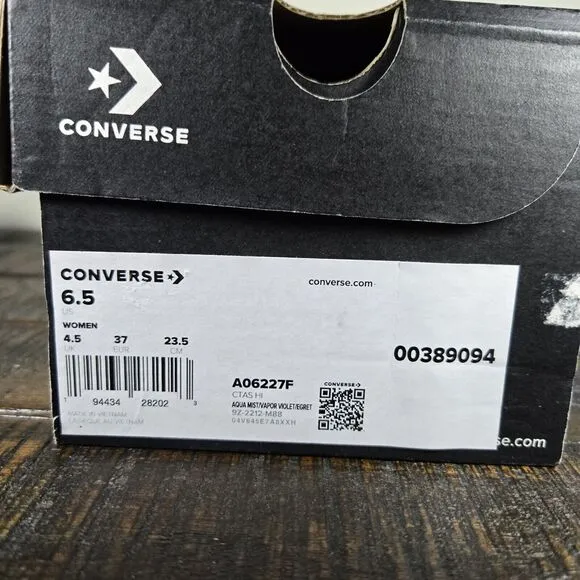 NEW Converse CTAS Hi Womens Size 6.5 Hi Top Lace Up Shoes A06227F Aqua Mist Blue