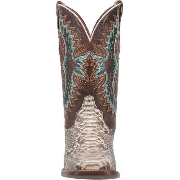 NEW DAN POST. women's python exotic stockman boot in natural/brown