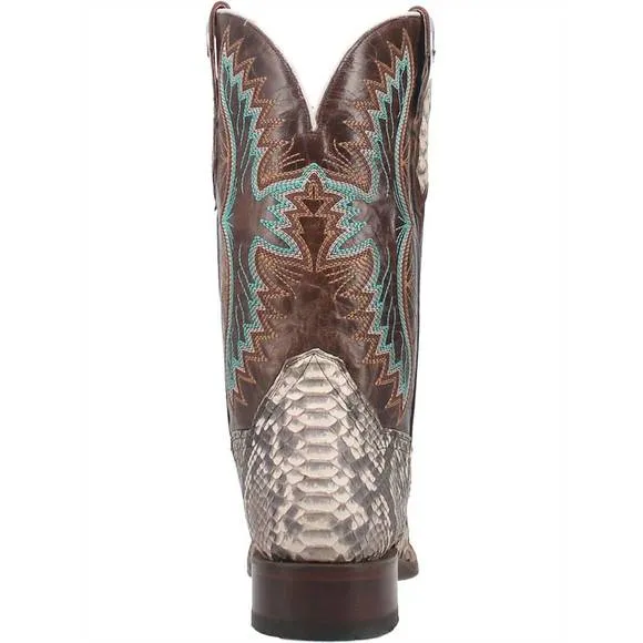 NEW DAN POST. women's python exotic stockman boot in natural/brown