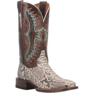 NEW DAN POST. women's python exotic stockman boot in natural/brown