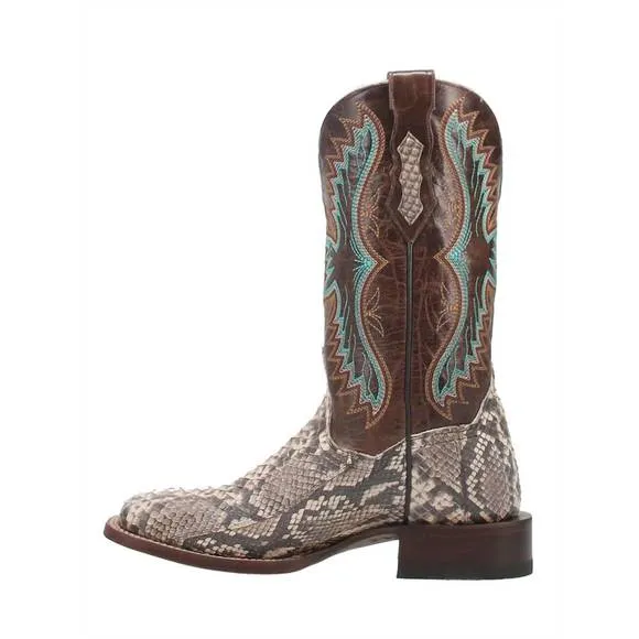 NEW DAN POST. women's python exotic stockman boot in natural/brown