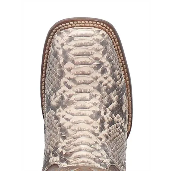 NEW DAN POST. women's python exotic stockman boot in natural/brown