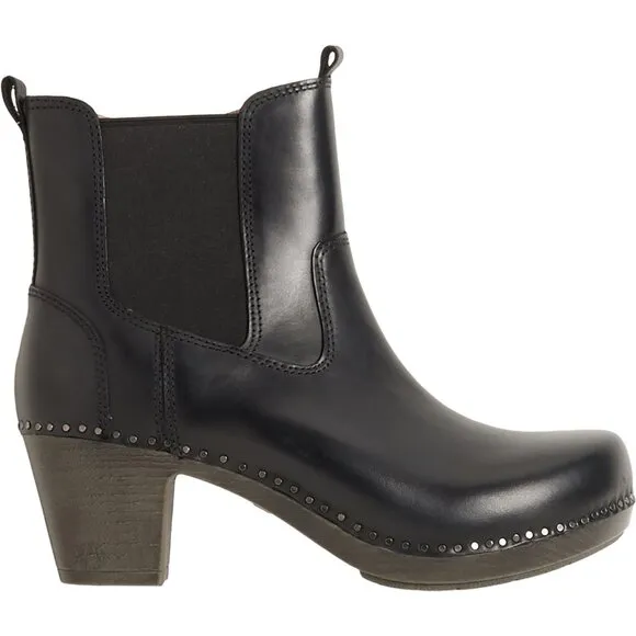 NEW Dansko Shayna Heeled Chelsea Boots - Leather black For Women 253