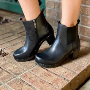 NEW Dansko Shayna Heeled Chelsea Boots - Leather black For Women 253
