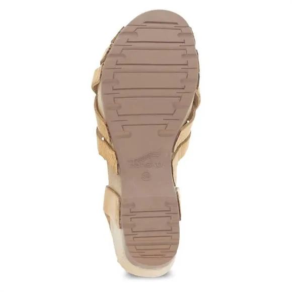 NEW DANSKO women's tinley leather sandal in tan