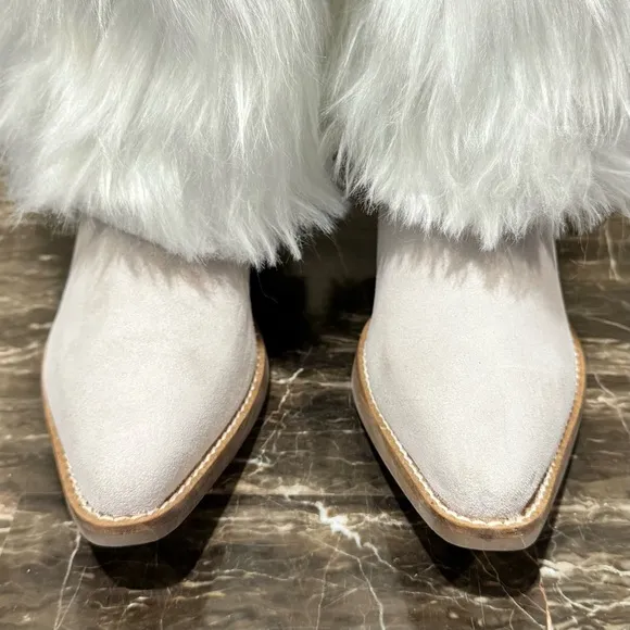 NEW Dingo Snuggles Leather and Faux Fur Cowboy Boots