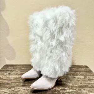 NEW Dingo Snuggles Leather and Faux Fur Cowboy Boots