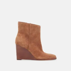 NEW DOLCE VITA women's susann wide ankle boot in chestnut suede