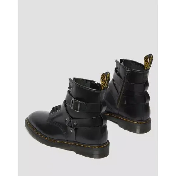 NEW Dr. Martens Cristofor Leather Harness Lace Up Boots Black Women's Size 6